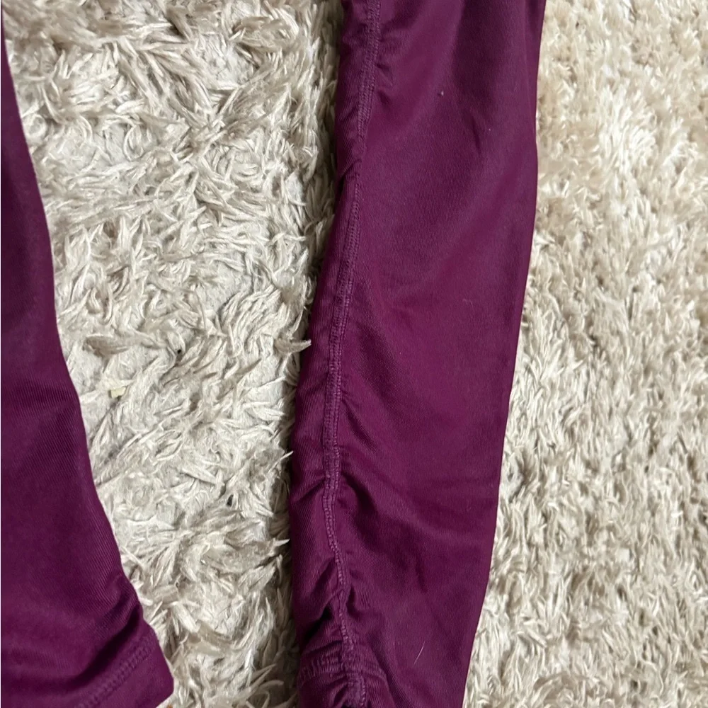 Alo Yoga Idol Leggings Purple Ruched Pocket Tight Size Small Long